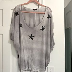 T party short sleeve top gray size large
